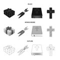 Cross, bible, gift and carrots.Easter set collection icons in black,monochrome,outline style vector symbol stock