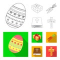 Cross, bible, gift and carrots.Easter set collection icons in outline,flat style vector symbol stock illustration web.