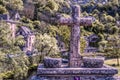 Cross on bridge over the river Aveyron France Royalty Free Stock Photo