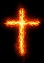 Cross burning in fire Royalty Free Stock Photo