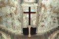 The cross in the burnt Church Royalty Free Stock Photo