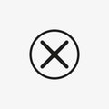 Cross button icon. Cancel, close page button for web and mobile UI design