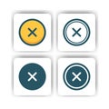 Cross button icon for mobile, web, and presentation with flat color vector illustrator Royalty Free Stock Photo