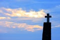 Cross of Cabo da Roca at sunset, Portugal