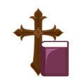 Cross catholic with bible holy