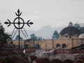 Cross catholich church antigua guatemala vintage afternoon la merced