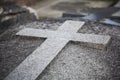 Cross in the cemetery Royalty Free Stock Photo