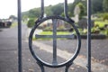 Cross on a cemetery entrance door