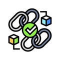 cross chain compatibility decentralized application color icon vector illustration