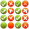cross and check mark collection Royalty Free Stock Photo