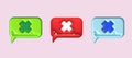 cross check mark icon button and no or wrong symbol on reject cancel sign button . rendering 3D