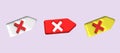 cross check mark icon button and no or wrong symbol on reject cancel sign button . rendering 3D