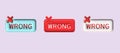 cross check mark icon button and no or wrong symbol on reject cancel sign button . rendering 3D