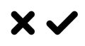 Cross & check mark pictograms. X and V symbols. Icon SET.