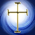 Golden Cross Christian Symbol