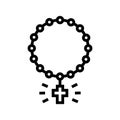 cross christianity line icon vector illustration