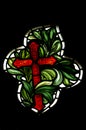 The cross of Christianity (stained glass) Royalty Free Stock Photo