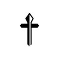 Cross church spear weapon simple logo