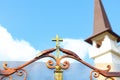 Cross and church spire Royalty Free Stock Photo