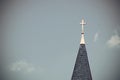 Cross and church steeple