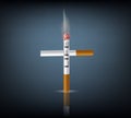 Cross from cigarettes Royalty Free Stock Photo
