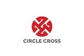 Cross Circle Logo design. Infinity looped religion