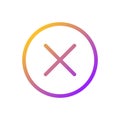 Cross in circle pixel perfect gradient linear ui icon Royalty Free Stock Photo