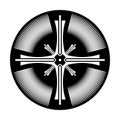 Cross in circle shape. Abstract design element. Royalty Free Stock Photo