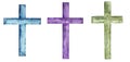 Cross Clipart, Watercolor Christian blue, violet and green cross set, Baptism Cross clip art, Wedding invites, Holy Spirit,