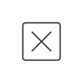 Cross, close line icon