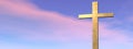 Cross on clouds background - 3d render