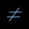 cross corners icon in neon style. One of geometric figure collection icon can be used for UI, UX