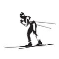 Cross-country classic style nordic skiing vector