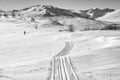 Cross country ski track in Jotunheim - Norway - Black and white picture