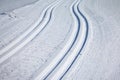 Cross Country Ski Tracks in Engadin Royalty Free Stock Photo