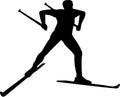 Cross country skier silhouette Royalty Free Stock Photo