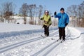 Cross-country skiing Royalty Free Stock Photo