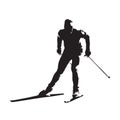 Cross country skiing, abstract vector skier Royalty Free Stock Photo