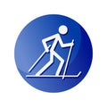 Cross-country skiing icon. A symbol dedicated to sports and games. Vector illustrations. Royalty Free Stock Photo