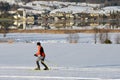 Cross-country skiing on lake Wolfgang