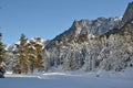 Cross country skiing in the Marcadau valley Royalty Free Stock Photo