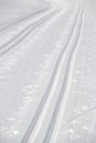 Cross country skiing tracks Royalty Free Stock Photo