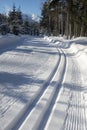 Cross country skiing tracks Royalty Free Stock Photo