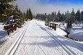 Cross country skiing way Royalty Free Stock Photo