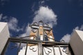 Cross in cross santorini isl Royalty Free Stock Photo