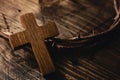Cross and crown of thorns of Jesus Christ Royalty Free Stock Photo