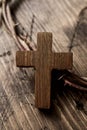 Cross and crown of thorns of Jesus Christ Royalty Free Stock Photo