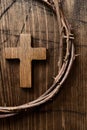 Cross and crown of thorns of Jesus Christ Royalty Free Stock Photo