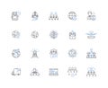 Cross-cultural dealings line icons collection. Diversity, Internationalization, Multiethnicity, Intercultural, Global