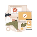 Cross-device syncing abstract concept vector illustration. Royalty Free Stock Photo